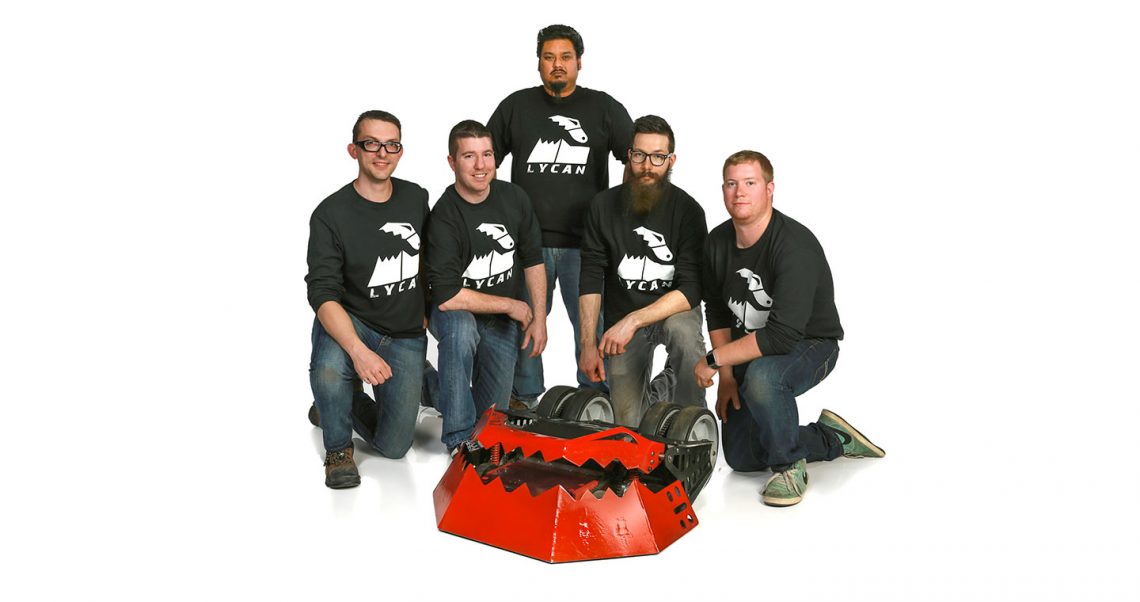 Team All Black Robotics with LYCAN robot — BattleBots Season 2 team photo